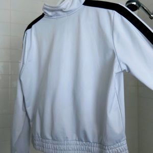 Large white zip-up sweater